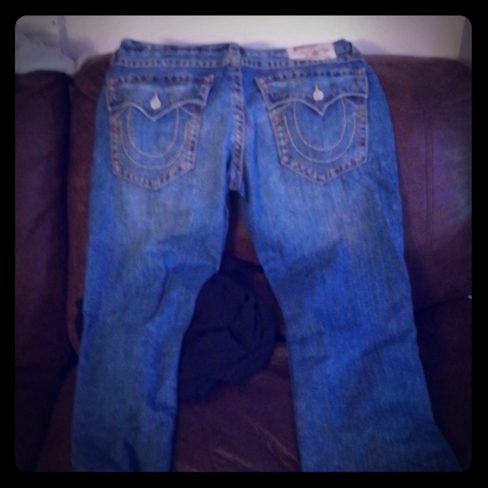 True religion size 36 men's straight flap jeans